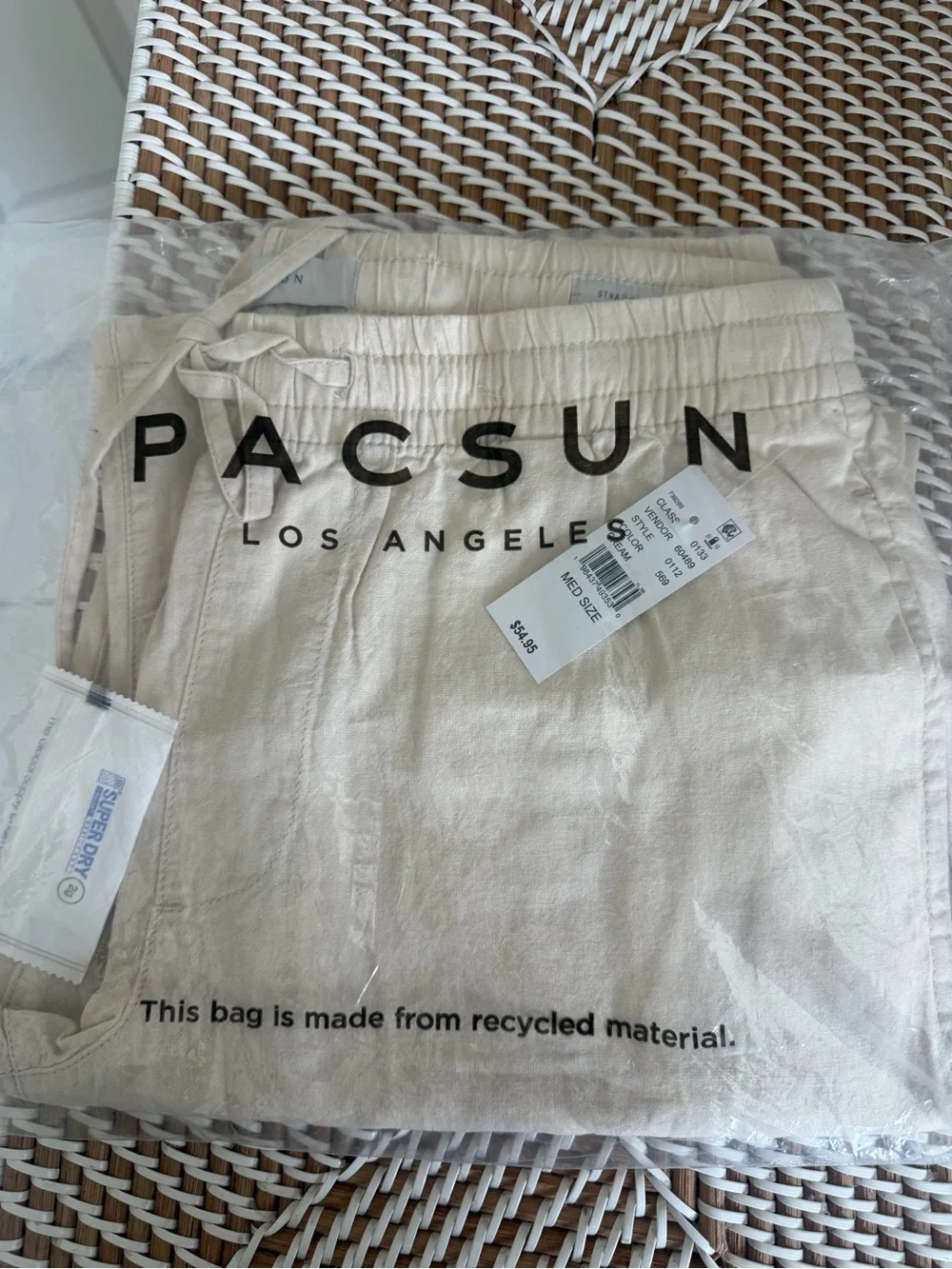 Cream Drawstring Linen Pants